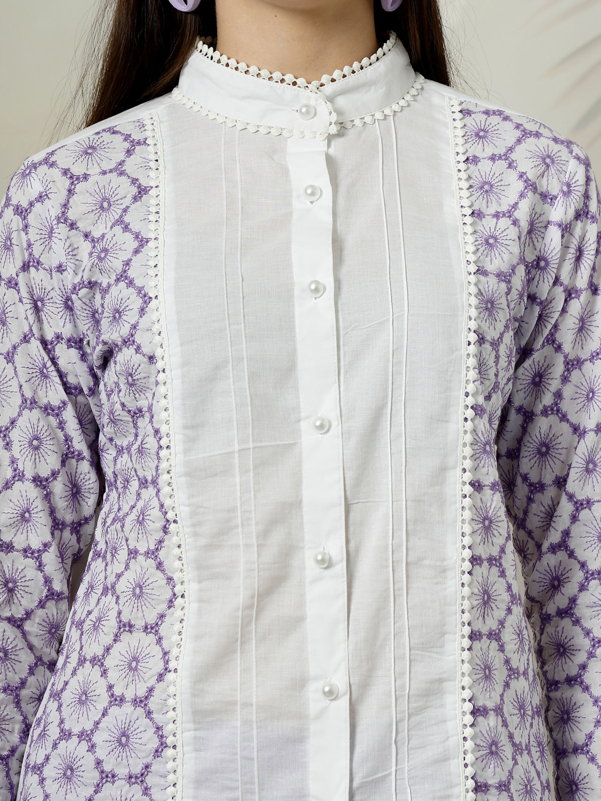 Embroidered Pure Cotton Top With Trouser Co-Ords