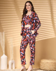 Multi Printed Pure Cotton Top With Blazer & Trousers Co Ord