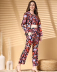 Multi Printed Pure Cotton Top With Blazer & Trousers Co Ord