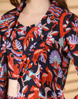 Multi Printed Pure Cotton Top With Blazer & Trousers Co Ord
