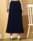 Women Denim Stretchable Midi Skirt