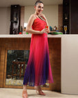 Shoulder Straps Sleeveless Maxi Dress pink