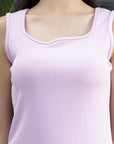 Round Neck Sleeveless Dress mauve