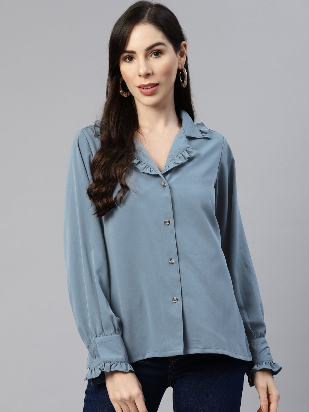 CINK Women Blue Regular Fit Casual Shirt