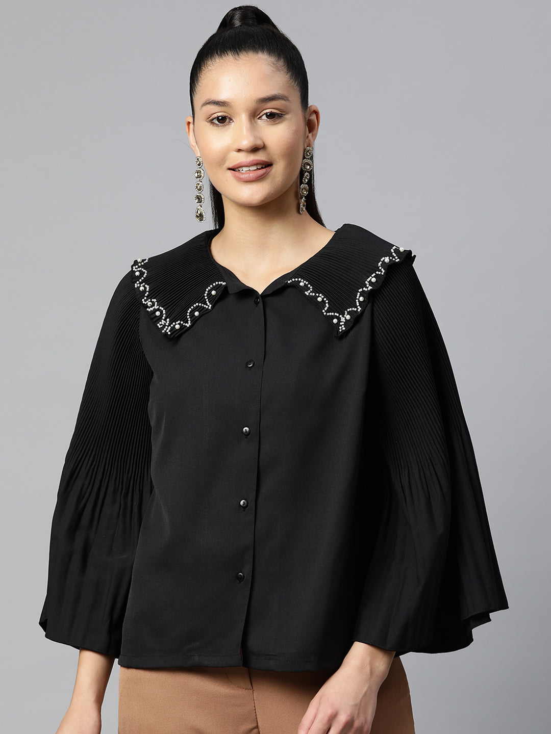 Black Shirt Style Top