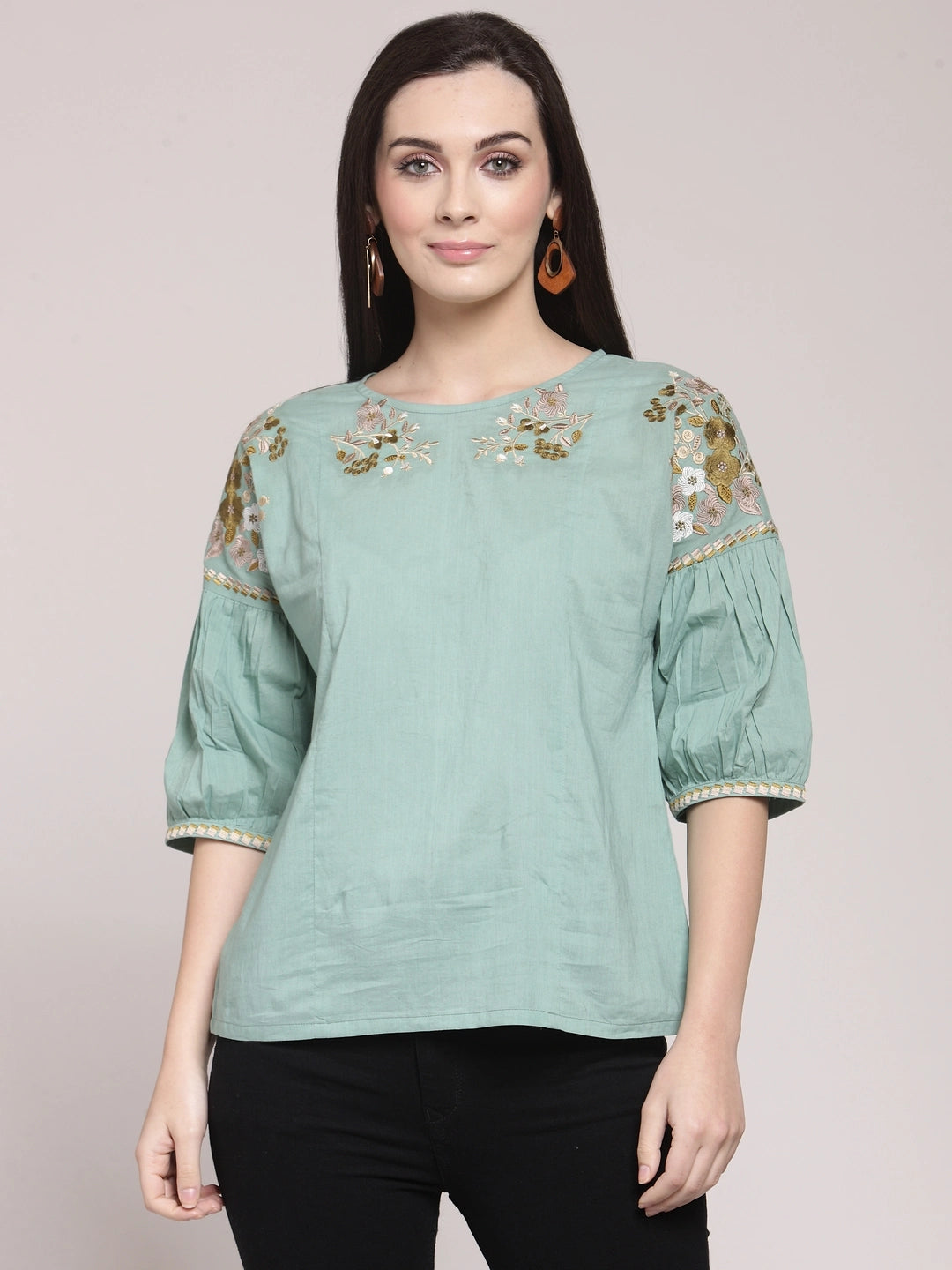 Olive Green A-Line Top