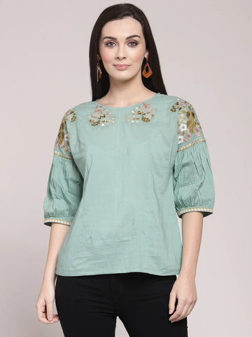 Olive Green A-Line Top