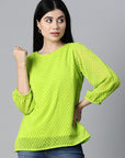 Fluorescent Green Self Design Top