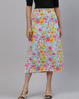 CINK Women Lavender  Pink Floral A-Line Midi Skirt