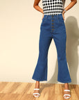 Stunning Blue Bootcut Fit Stretchable Jeans