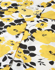 Women Yellow Floral Printed Casual Buttoned Top