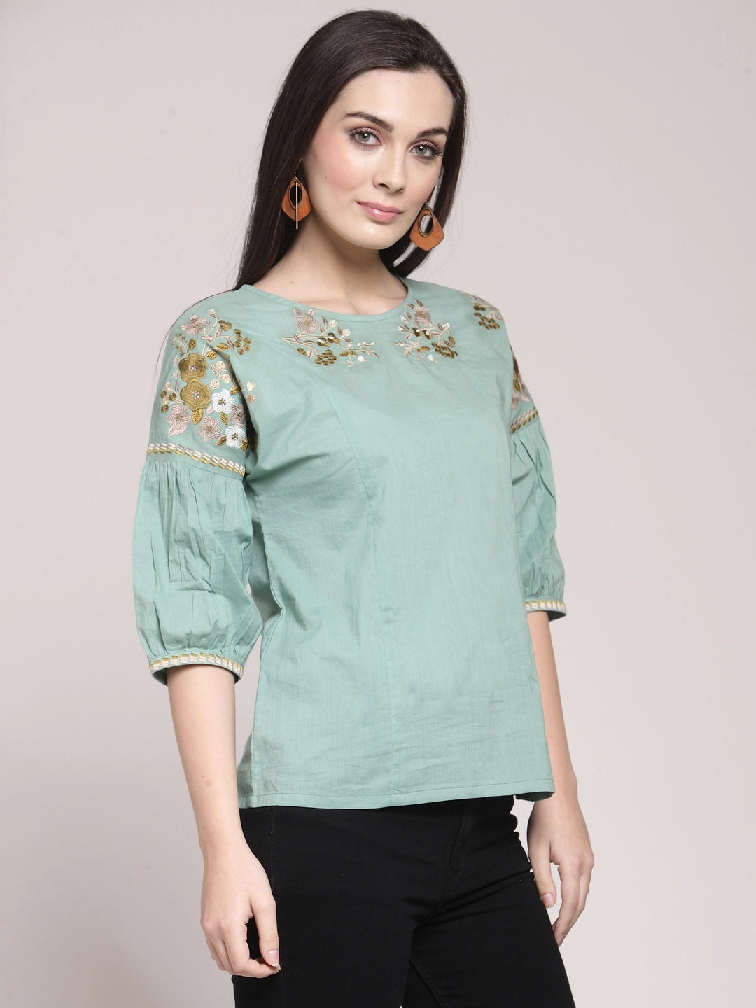 Olive Green A-Line Top