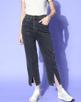 Women Charcoal Regular Fit Jeans