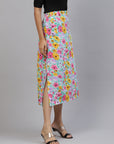 CINK Women Lavender  Pink Floral A-Line Midi Skirt