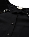 Black Buttoned Top Style Top