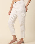Women White Low Distress Regular Fit Mid-Rise Stretchable Cotton Jeans