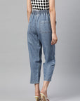 Women Blue Regular Fit Light Fade Cropped Stretchable Jeans