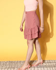 CINK Beautiful Rose Solid Feminine Frills Skirt