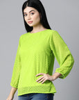 Fluorescent Green Self Design Top