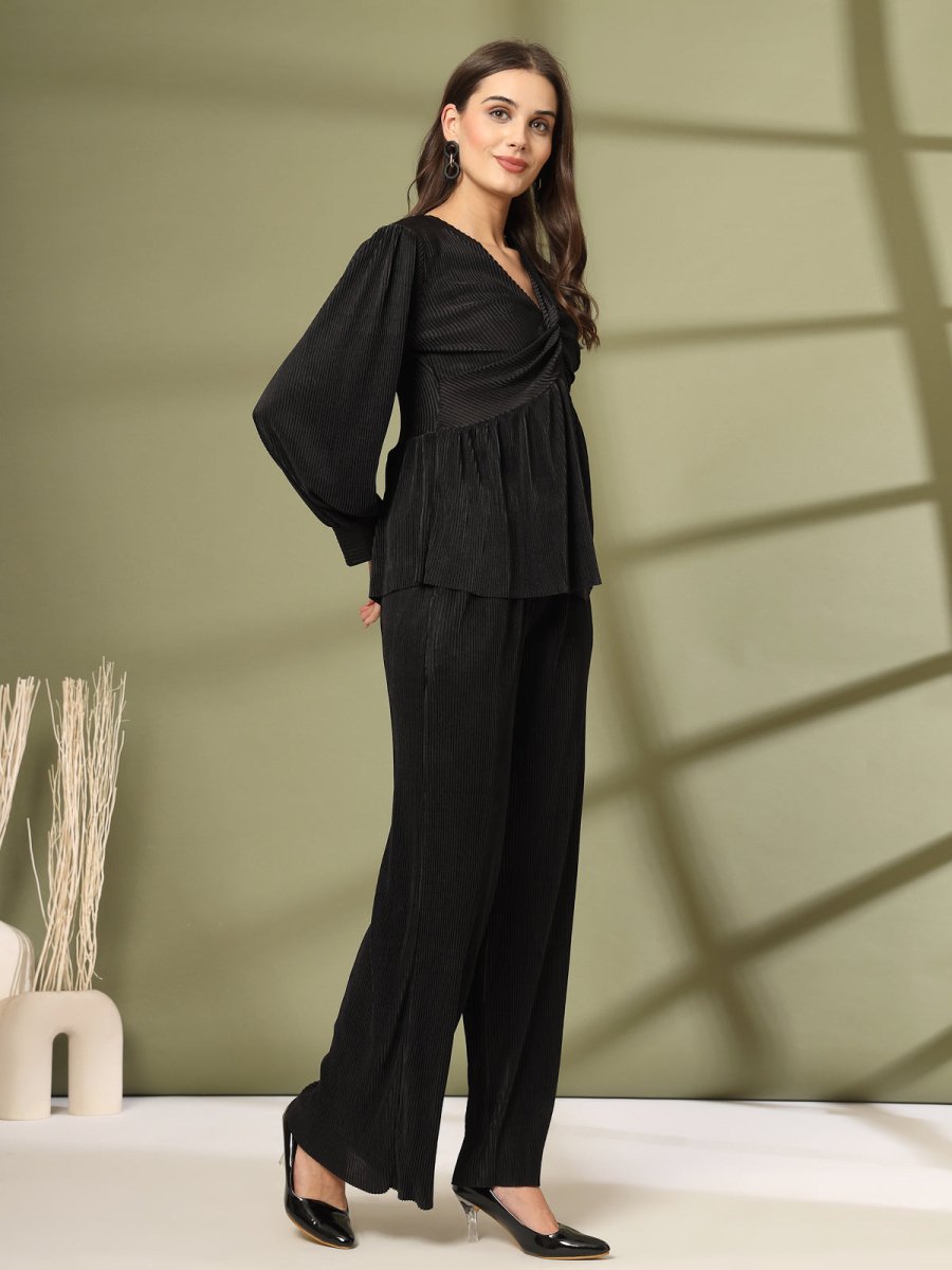 V-Neck Top With Trouser Co-Ords