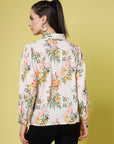 Floral Printed Spread Collar Regular Fit Casual Buttoned Top