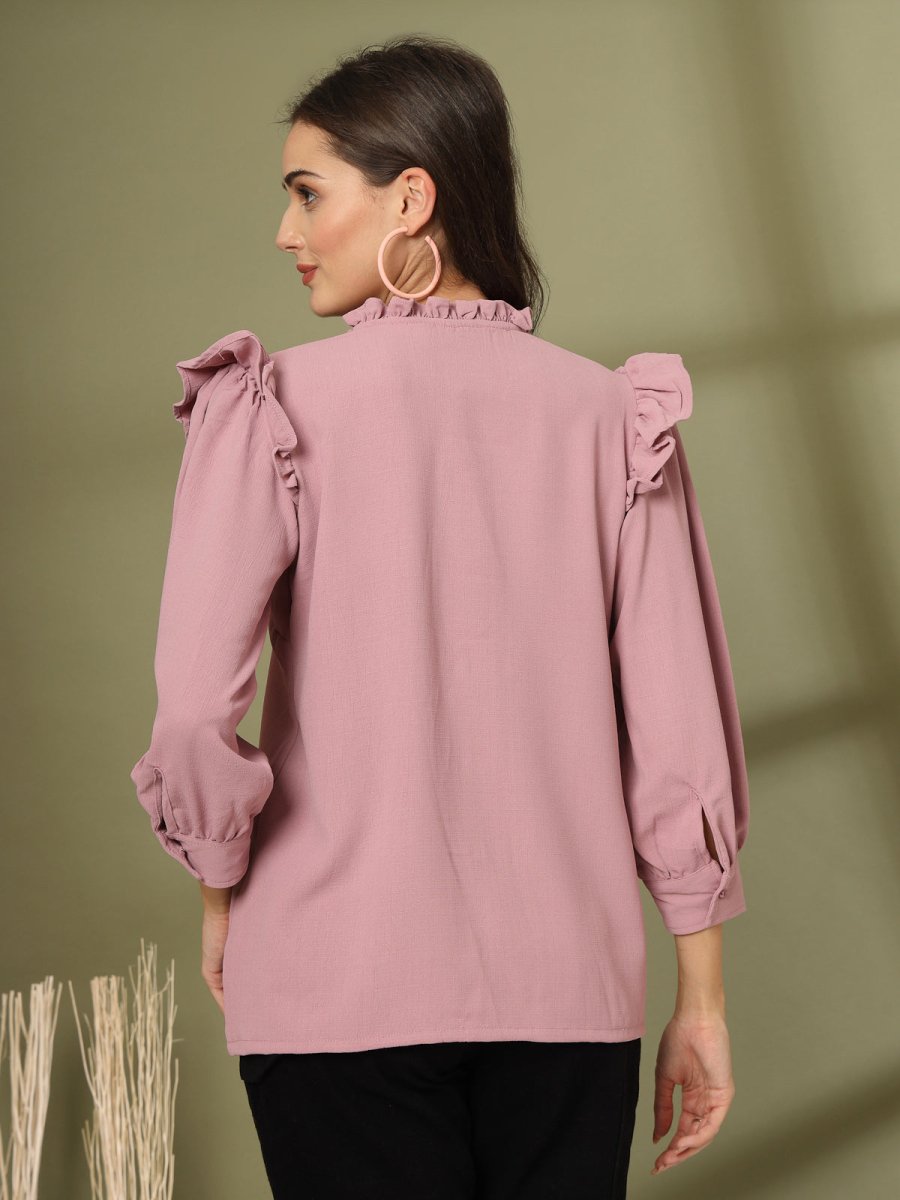 Pink Solid  Regular Cotton top