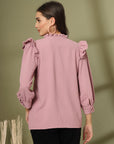 Pink Solid  Regular Cotton top