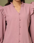 Pink Solid  Regular Cotton top