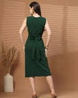 Women Sheath Midi Sleeveless Dress