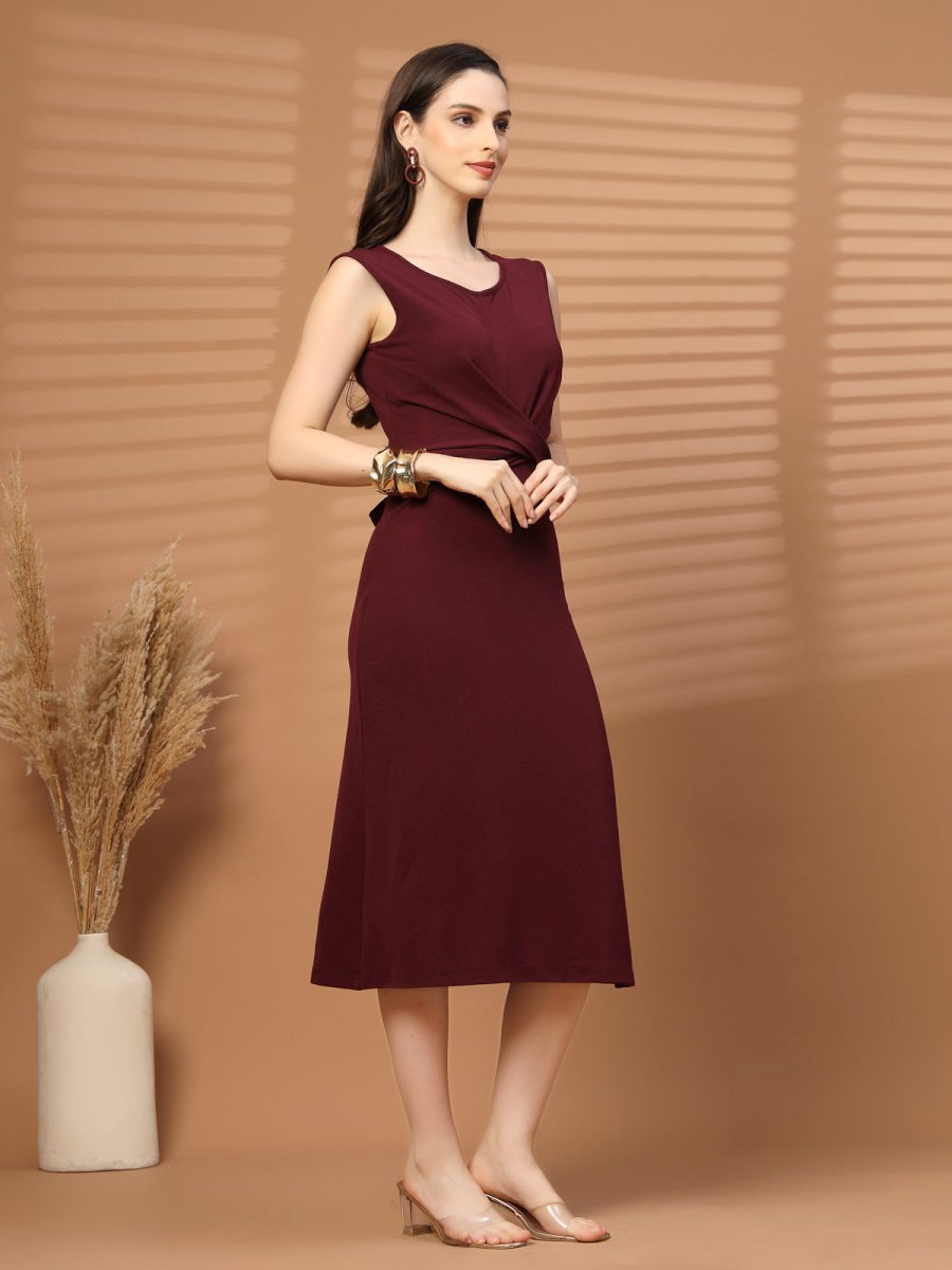Women Sheath Midi Sleeveless Dress