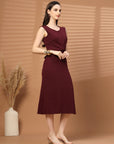 Women Sheath Midi Sleeveless Dress