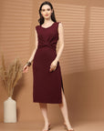 Women Sheath Midi Sleeveless Dress