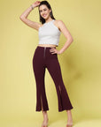 Women Solid Bootcut Trousers