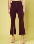 Women Solid Bootcut Trousers