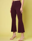 Women Solid Bootcut Trousers