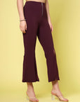 Women Solid Bootcut Trousers