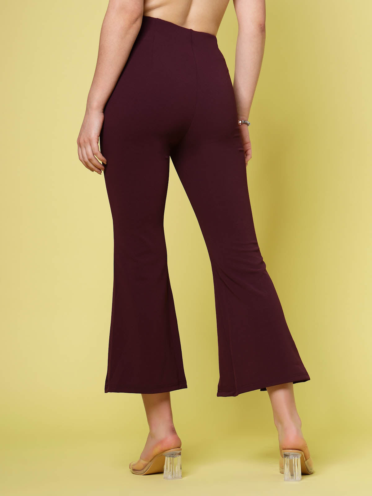 Women Solid Bootcut Trousers