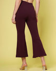 Women Solid Bootcut Trousers