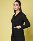 Spread Collar Regular Fit Casual Buttoned Top