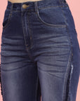 Women Blue High-Rise Clean Look Light Fade Frayed Hem Cotton Jeans