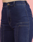 Women Blue High-Rise Clean Look Frayed Hem Cotton Jeans