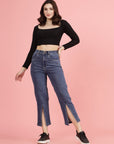 Women Low Distress Stretchable Jeans