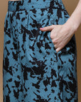 Blue & Black Abstract Printed Shirt With Trousers