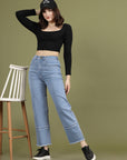 Women High-Rise Clean Look Cotton Jeans