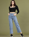 Women Low Distress Stretchable Jeans