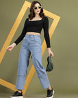 Women Low Distress Stretchable Jeans