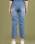 Women Slash Knee Light Fade Stretchable Jeans