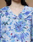 Abstract Printed Bell Sleeve Regular Top