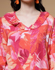 Abstract Printed Bell Sleeve Regular Top