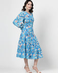 Floral Print Flared Sleeve Dress